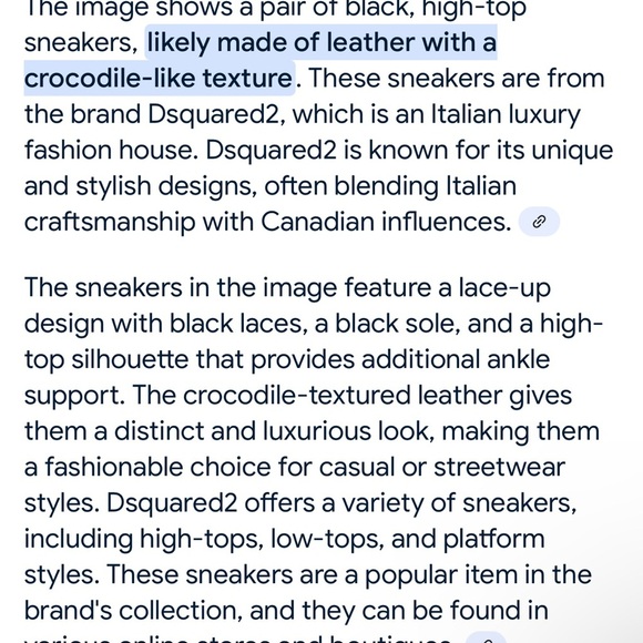 DSQUARED2 Black Croc-Embossed High-Top Sneakers. Italian leather. EU 38 - Picture 8 of 8